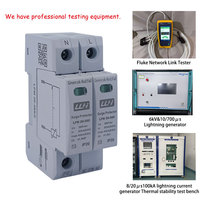 Dispositif de protection contre les surtensions T2 SPD 2P 10kA 20KA 275V 320V 385V 440V AC Monophasé LLH LPM 10-385/2 Certifié IEC 61643-11 35mm DIN