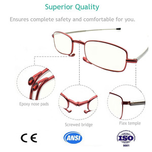 Модные тонкие складные очки для чтения с телескопическими линзами для унисекс, для квадратного лица, ультралегкие, портативные - Product Image 5