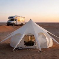 Grande tente cloche Lotus de 28 m² en toile imperméable pour glamping, événements extérieurs, mariages 4m 5m 6m