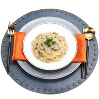 Set de table rond de luxe en cuir PU, imperméable, isolant thermique, antidérapant, pour la maison et la cuisine