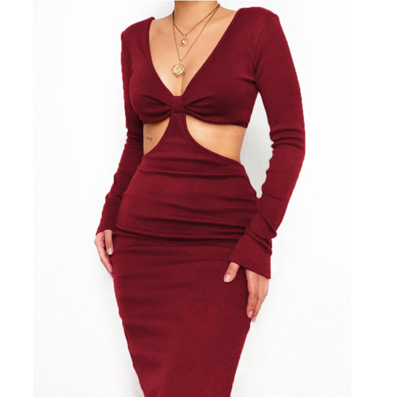 Clothes latest fashion sexy long ribbed halter dress women bodycon
