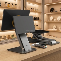 WUXIN - Sistema POS Todo en Uno para Restaurantes y Supermercados, Plegable, con Windows y Pantalla Dual, Caja Registradora para Restaurantes