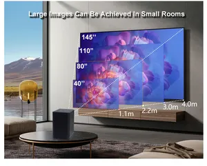 Evercom H6 Max proyektor bioskop rumah, proyektor 4K cerdas LED 12.0 P Full HD android 1080 mendukung 4k fokus otomatis portabel