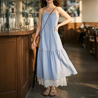 Robes pour femmes Maden, robe longue maxi coupe trapèze sans manches à bretelles spaghetti ajustables, amincissante, pour l'été, produit tendance 2026