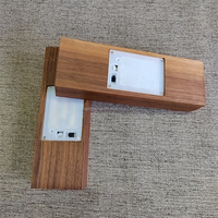 Support de lampe de nuit 3D rectangulaire USB, lumière LED multicolore, base de lampe en bois minimaliste, alimenté par piles, pour salon