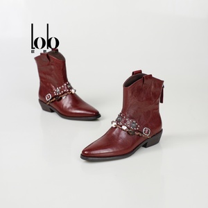 Stivali da Cowboy da <span class=keywords><strong>Donna</strong></span> in Vera Pelle Autunno/Inverno, Punta Affusolata, Tacco Grosso, Cerniera Posteriore, Colore Unico - Product Image 4