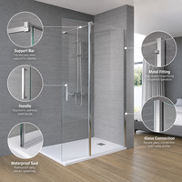 Ventes directes usine : Cabines de douche d'angle sur mesure, unités de douche, parois de douche avec portes coulissantes en verre, modèle droit, à prix réduit
