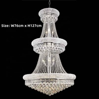 Lustre Empire surdimensionné pour salon de villa personnalisée, lustre en cristal pour hôtel