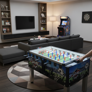 FEZA Soccer Foosball <b>Table</b> <b>Game</b> Machine Coin Operated Manual Play Multiple Players Customizable English Lucky <b>Game</b> Room Use - Product Image 5