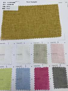 Vải pha cotton 55% lanh 45%, nhuộm màu trơn, in theo yêu cầu nhà máy, dùng may mặc - Product Image 4