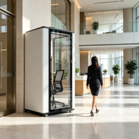 Cabine insonorisée mobile pour 1-2 personnes, réduction du bruit acoustique, espace de travail silencieux, espace de conversation au bureau, espace de concentration
