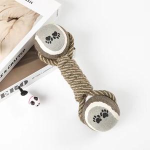 Mainan Gigit Molar, Mainan Interaktif Hewan Peliharaan Bola Tenis Mengunyah Anjing <span class=keywords><strong>Eco</strong></span> <span class=keywords><strong>Rope</strong></span> Bermain Sendiri - Product Image 1