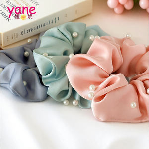 סאטן ושיער פנינה scrunchies אביזרים בד בתפזורת בד גומי גומיות שיער משי בתפזורת - Product Image 4