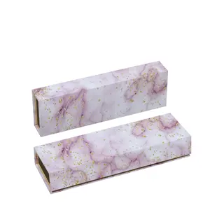 Newly Arrived Pink Marble Design Nail Sticker Packaging Gift Paper Box for Cosmetic Nail Art