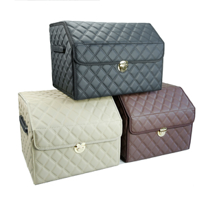 Lid Collapsible Auto Trunk Organizer Multifunction Fold Plastic Storage Box With Button And Handle