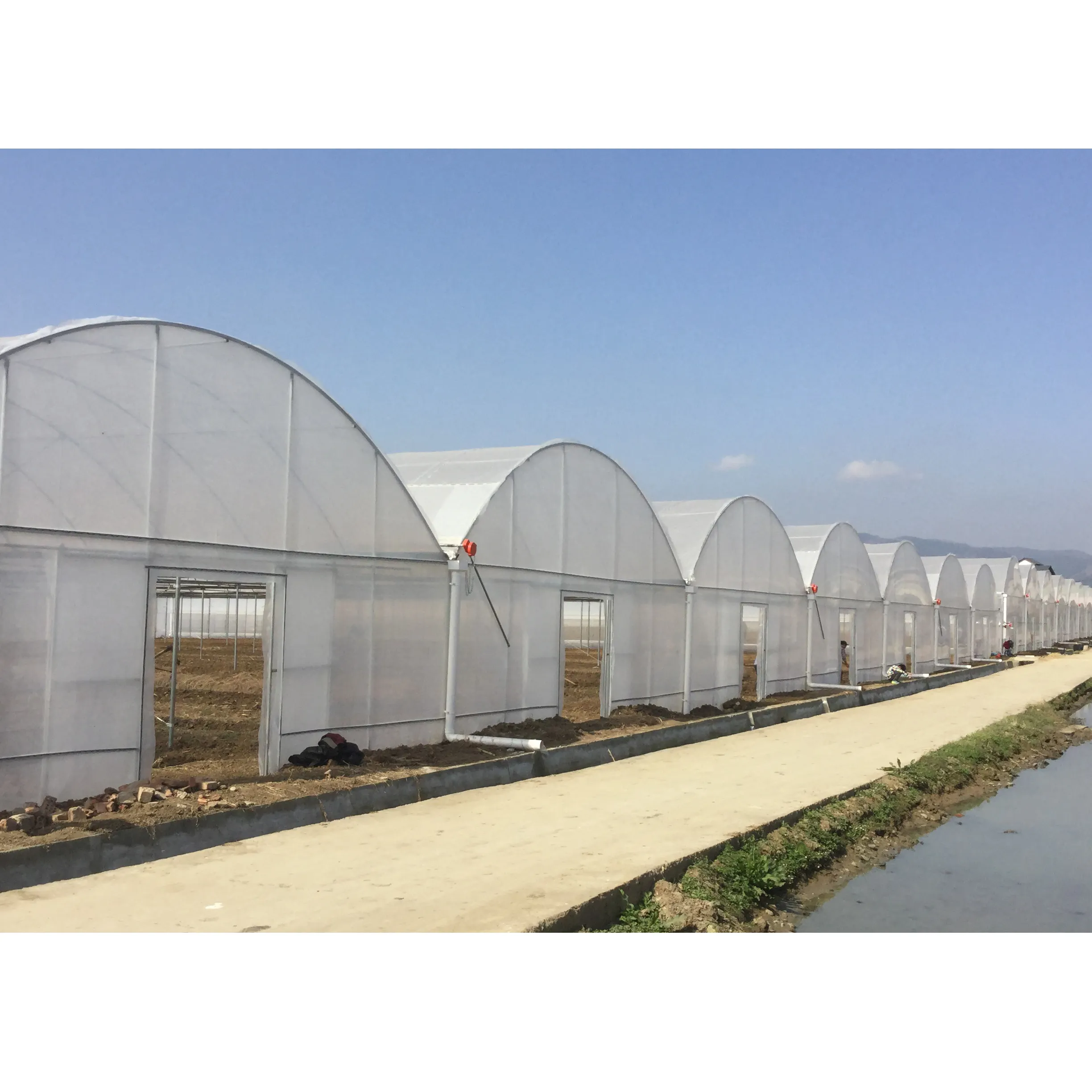 Tự động tưới nhỏ giọt hydroponics phát triển hệ thống nhà kính nông nghiệp máng xối kết nối đa span Nhà Màu Xanh lá cây