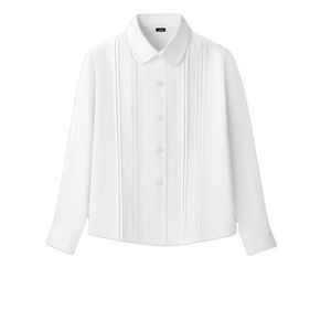 Chemise à manches longues à col Peter Pan pour filles, uniforme scolaire primaire, collège, <span class=keywords><strong>lycée</strong></span>, hauts pour enfants - Product Image 1