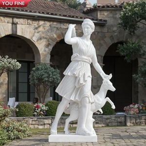 Youfine săn bắn mặt đất trang trí tinh tế Cổ Cuộc Sống Kích thước Trắng Artemis đá cẩm thạch Diana Thợ Săn thần tượng cho bán - Product Image 2