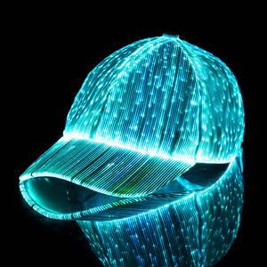Gorra de béisbol de fibra óptica LED, gorra brillante para discotecas, festivales, <span class=keywords><strong>Halloween</strong></span>, gorra iluminada con integración LED de carga USB - Product Image 2