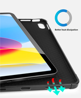 Casing iPad Generasi ke-11 dengan Tempat Pensil, Penutup Tablet Pintar Berbahan Kulit PU dengan Stand Folio untuk Apple iPad 11 Inch A16