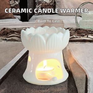 Procelin Ceramic Candle <b>Melt</b> Warmer Aromatherapy Essential Oil Burner Soy <b>Wax</b> Burner Incense Burner - Product Image 2
