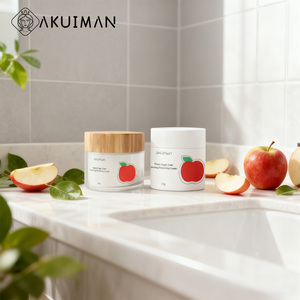 ขวดแก้วเปล่าแบบหรูหรา สีขาวขุ่นและสีครีม ผลิตตามสั่ง พร้อมโลโก้แบบกำหนดเองและฝาไม้ - Product Image 2