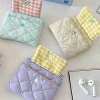 Nouvelle Pochette Matelassée à Motif Losanges avec Boutons Pression 2026, Porte-Monnaie, Porte-Cartes, Pochette de Rangement Multifonctionnelle, Portefeuilles Couleurs Bonbon pour Filles