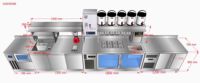 Comptoir de travail commercial en acier inoxydable avec découpe sur mesure et refroidissement par air, ensemble complet pour bar à eau, idéal pour les salons de thé et les bars à cocktails