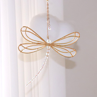 Attrape-soleil en métal en forme de libellule, ornements suspendus pour fenêtre, décoration intérieure, ailes d'elfe, artisanat en cristal, décoration de voiture, cadeaux de pendaison de crémaillère