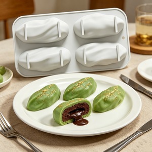 4-Cavity Nut-Shaped Silicone Mousse Cake Mold Food Grade Baking Mold DIY Dessert Pudding Mold Commercial Use - Product Image 1