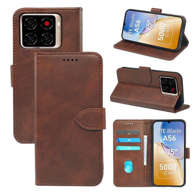 Modern Style Mobile Leather Phone Case for ZTE Blade A52 Lite Nubia Z70S Ultra Neo 3 GT A76 5G A56 Pro A36 Magnetic Flip Cover