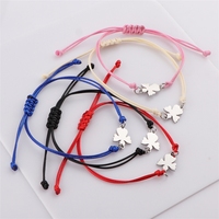 Bracelet en corde ajustable fait main en gros, avec breloque ange en acier inoxydable, bracelet en corde coloré, bijou religieux, cadeau