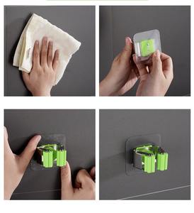 Soporte de montaje en pared DS2779 para el hogar, ganchos de tela para trapear, colgador de escoba autoadhesivo, soporte de escoba y fregona de acero inoxidable - Product Image 6