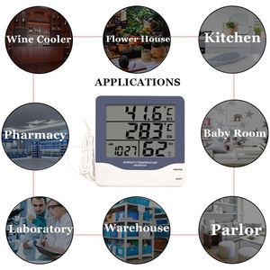 เครื่องวัดอุณหภูมิความชื้นในอาคารและนอกอาคารเครื่องวัดความชื้นเครื่องวัดความชื้นแบบดิจิตอลเทอร์โมไฮโกรมิเตอร์พร้อมจอแสดงผลสูงสุด/นาที - Product Image 6