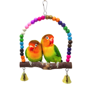 Perchoir d'entraînement multicolore pour perroquet, accessoire de cage, jouet balançoire pour oiseaux, idéal pour les tours de volière - Product Image 3