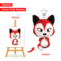 Mini porte-clés en peluche de dessin animé mignon personnalisé porte-clés en peluche Animal oiseau porte-clés en peluche