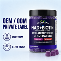 Gummies OEM ODM Marque Privée NAD Plus Collagène Biotine Resvératrol Formule Personnalisée pour Adultes Soutien Naturel Beauté & Énergie