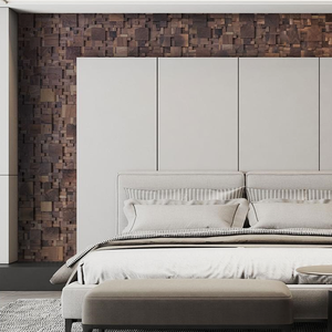 En promotion : Panneau mural en mosaïque de bois massif en noyer <span class=keywords><strong>noir</strong></span> 3D, carrelage décoratif, mosaïque, design d'intérieur, panneau de fond pour restaurant - Product Image 5
