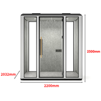 Cabines de bureau modulaires modernes 6 places, insonorisées, pour une intimité acoustique optimale, avec structure en aluminium, idéales pour le télétravail, les hôpitaux, et équipées d'éclairage LED.