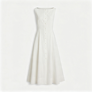 Daily Casual Outfit Occasion Custom Logo Available Solid <b>White</b> Wholesale Women's <b>Maxi</b> Dress - Product Image 3