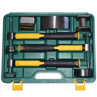 Kit de réparation de bosses de voiture, ensemble marteau et dolly, outils de carrosserie en acier au carbone avec poignée plastifiée