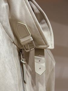 Veste bomber décontractée pour homme en velours chamois de style italien, col rabattu, 280g, logo sur le devant, coupe-vent - Product Image 5