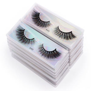 Wholesale Custom Logo Deep-Wave Silk <b>Strip</b> False Eyelashes with <b>Plastic</b> Cotton Band for Lash Vendors - Product Image 5