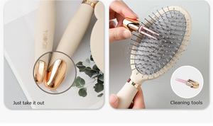 Brosse à cheveux élégante bleue avec coussin d'air, en ABS, nylon et caoutchouc, avec nettoyeur - Product Image 5