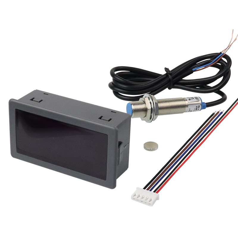 <strong>Digital</strong> LED Panel Blue Green Red Tachometer Motor RPM Speed <strong>Meter</strong> <strong>With</strong> Hall Proximity Switch <strong>Sensor</strong> NPN <strong>12V</strong>