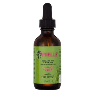 Mielle Organics Rosemary Mint Scalp and Hair Strengthening Oil with Biotin and Essential Oils, Rosemary Mint Hair Oil