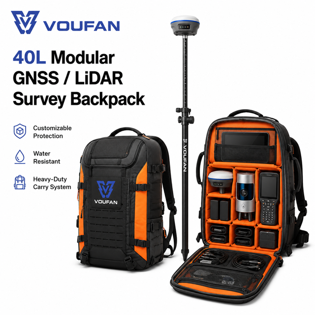 Custom 40L GNSS LiDAR Survey Equipment Backpack Shockproof GPS RTK Instrument Bag with EVA Interior for Field Surveying