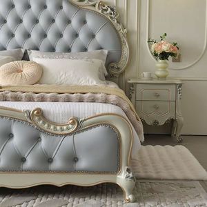 เตียงไม้แบบมีโฮลสเตอร์เตียงขนาดคิงไซส์สไตล์ยุโรปเบาหรูหราทันสมัยดีไซน์ใหม่ล่าสุด - Product Image 6