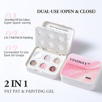 Vinimay Nouvelle Conception Palette de Gel à Coussin d'Air 6 Grilles 5 Styles Logo Personnalisé Gel Ombré Pat Pat Livraison Rapide pour Salon