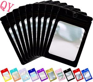 Q Y 100 Pieces Holographic Multicolored Packaging Bags Transparent Small Business Party Mylar Ziplock Bags - Product Image 2